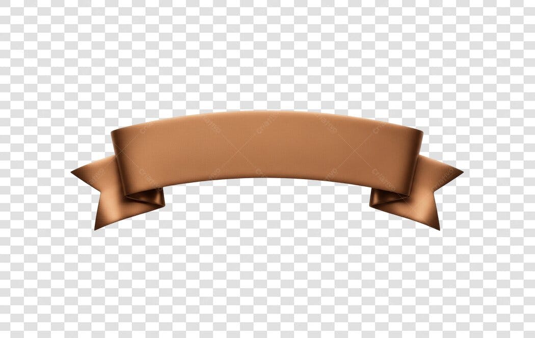 Faixa para Título Marrom Bronze 3D PNG com fundo transparente