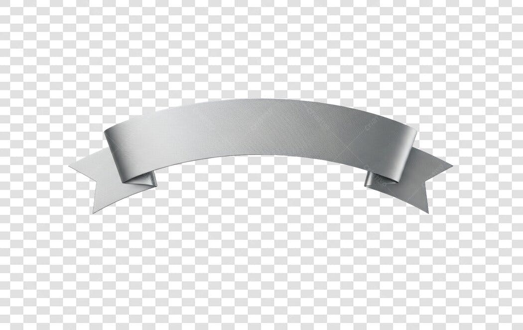 Faixa decorativa prata cinza para texto PNG com fundo transparente