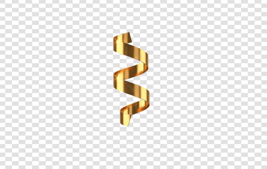 Elemento gráfico fita espiral dourada brilhante celebração PNG com fundo transparente