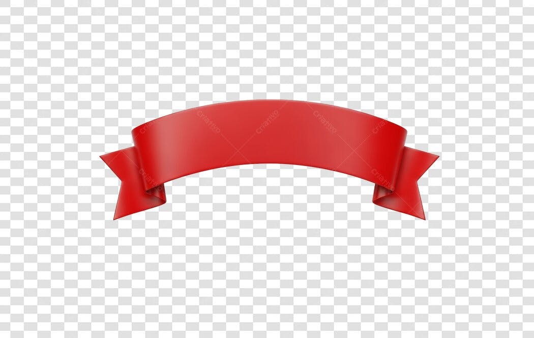 Banner de fita vermelha 3D brilhante para anúncio PNG com fundo transparente