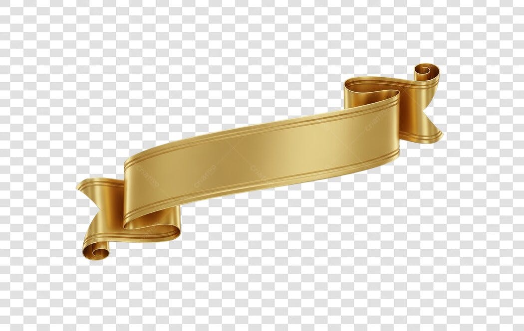 Faixa Dourada Luxuosa para Promoções e Certificados PNG com fundo transparente