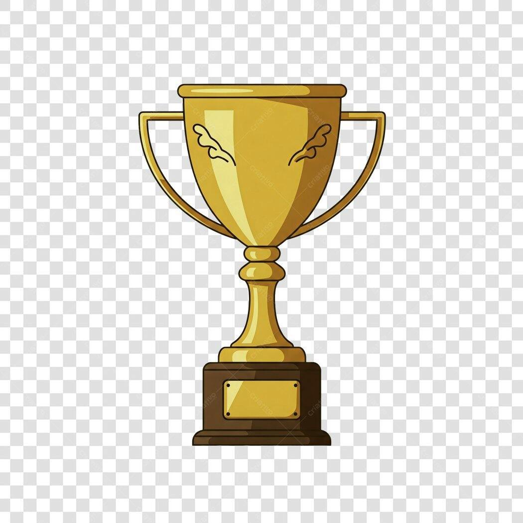 Ícone Troféu Dourado Conquista Vitória Prêmios PNG com fundo transparente