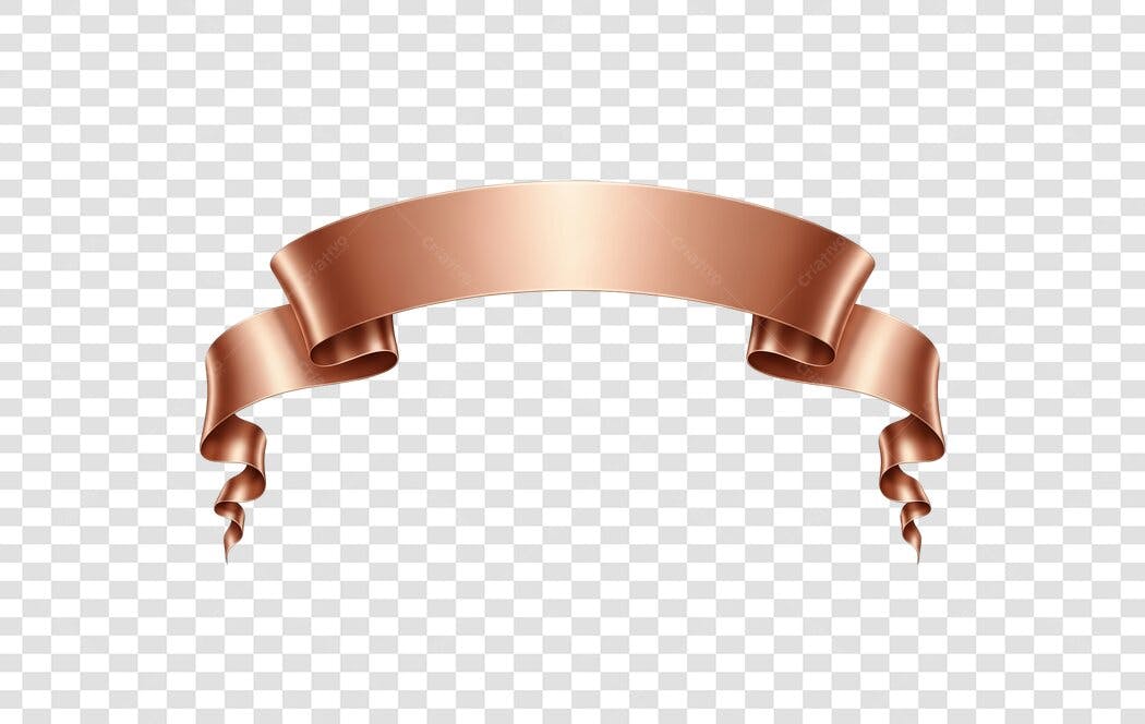 Faixa decorativa Rose Gold metálica para celebrações PNG com fundo transparente