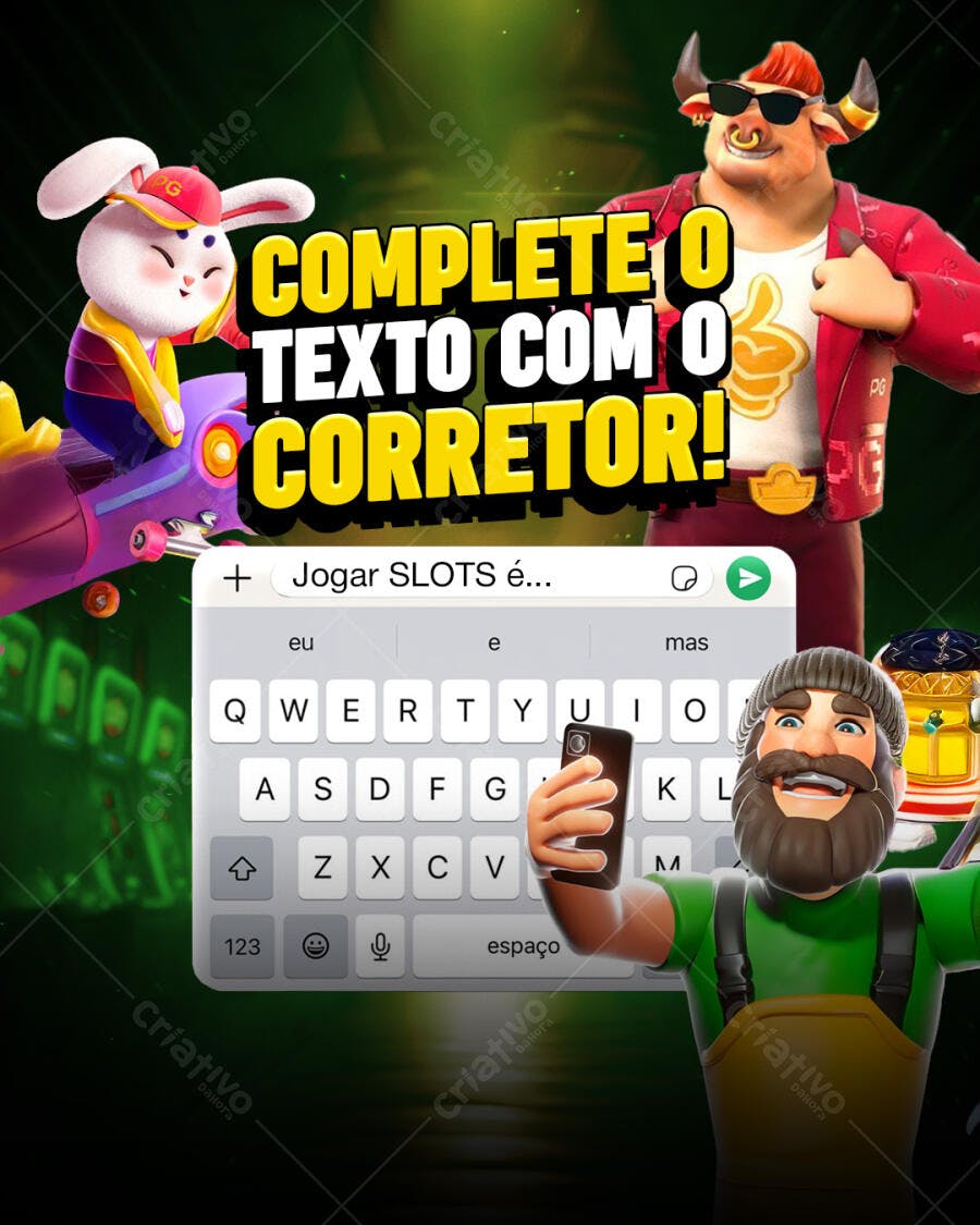 Flyer Interativo Desafio Game Slots Personagens 3D PSD Editável