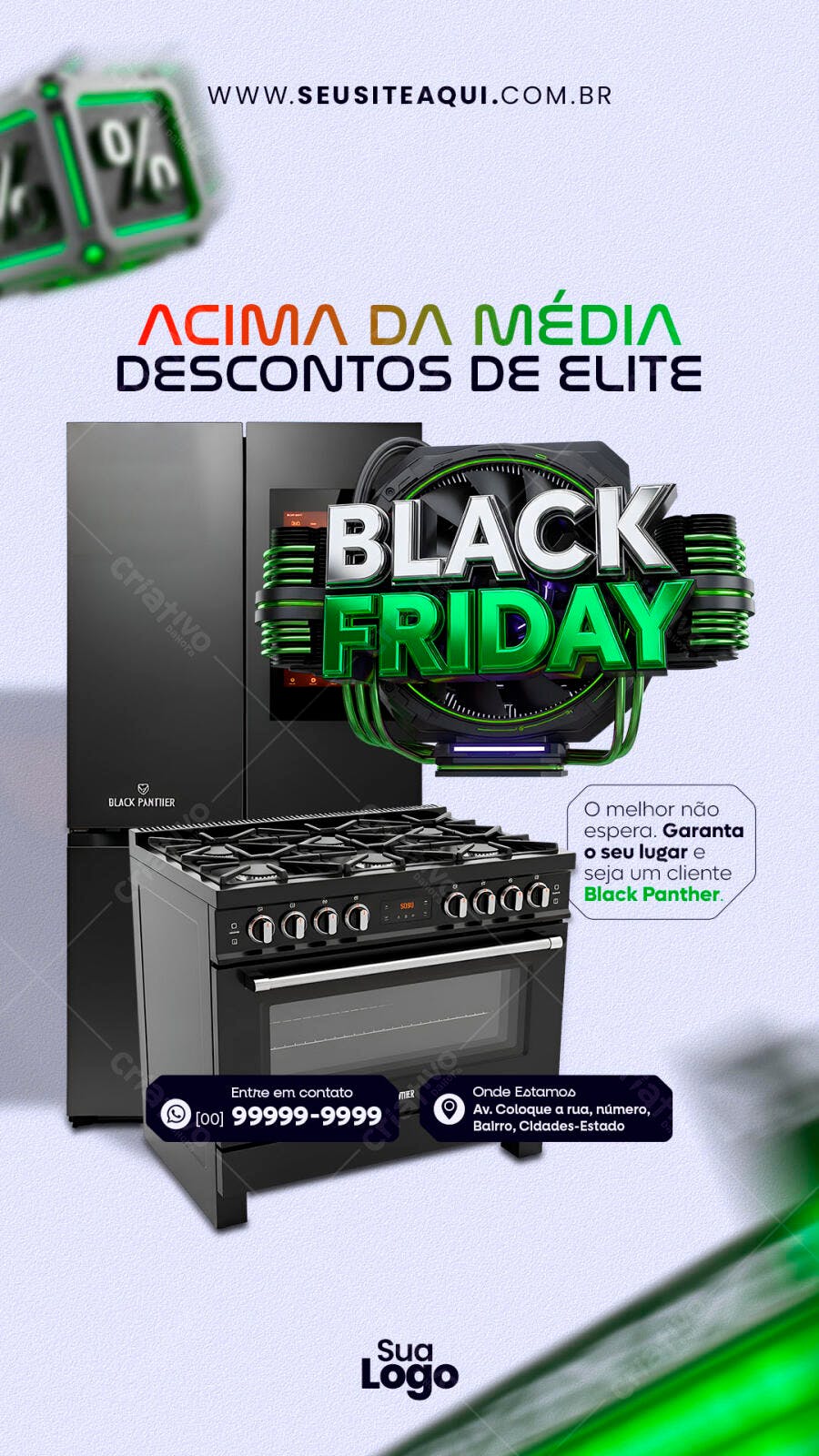 Flyer Black Friday Descontos de Elite PSD Editável