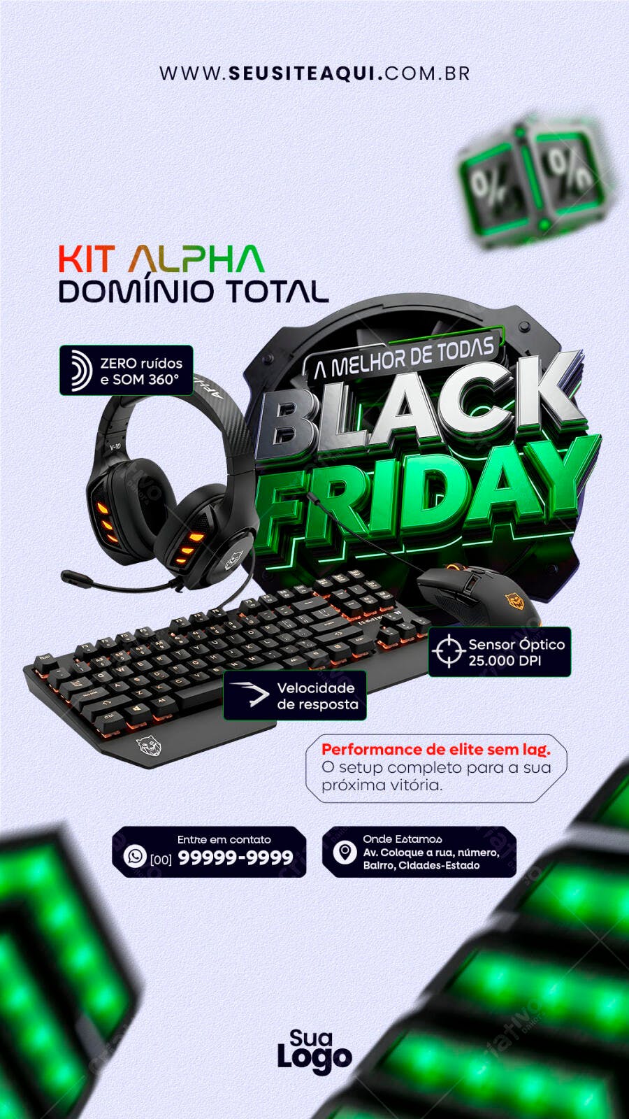 Flyer Black Friday Kit Gamer Alpha Domínio Total PSD Editável