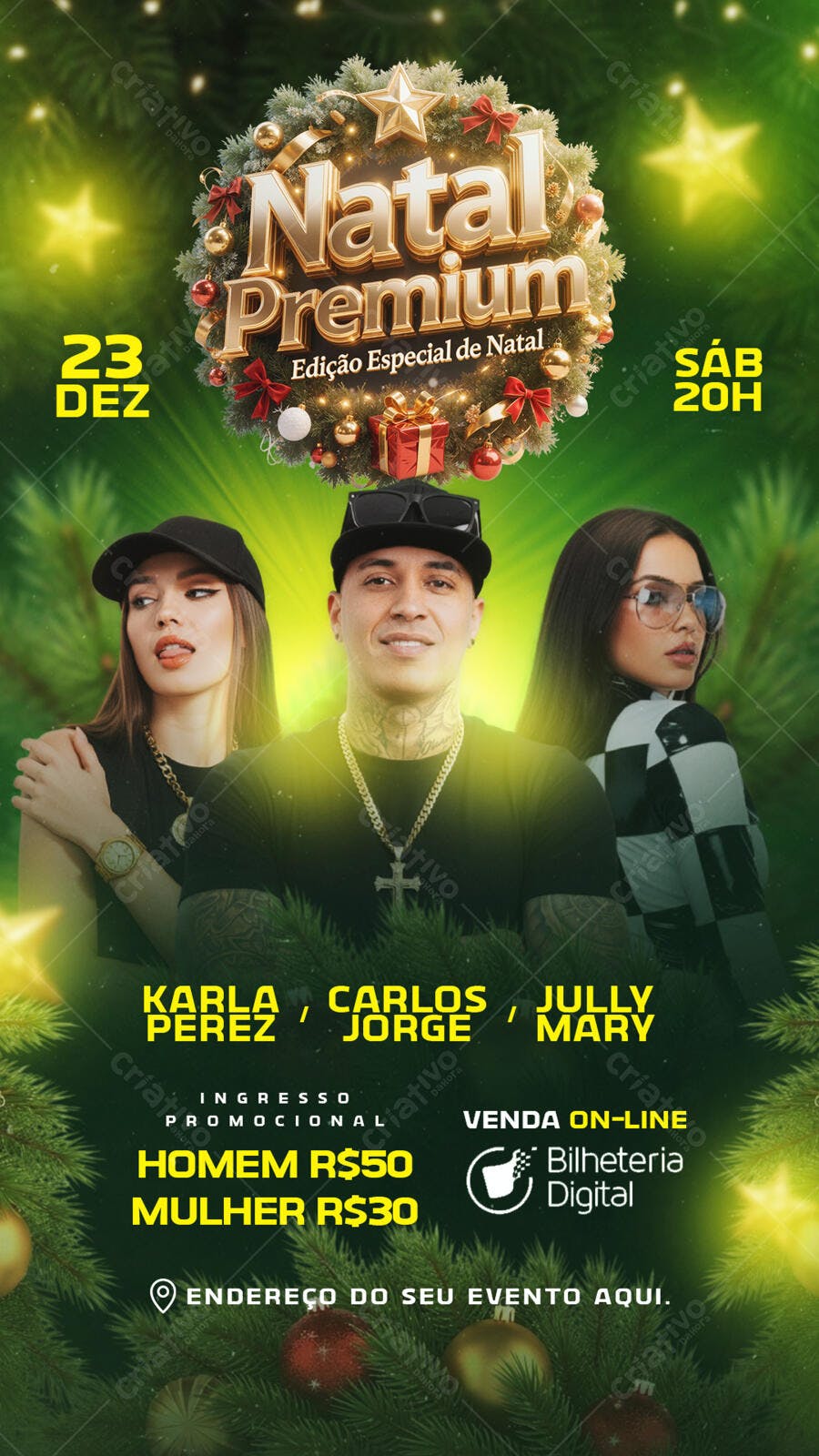 Flyer para Festa Natal Premium Edição Especial PSD Editável