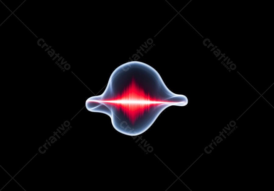 Onda sonora digital vermelha e azul em fundo preto