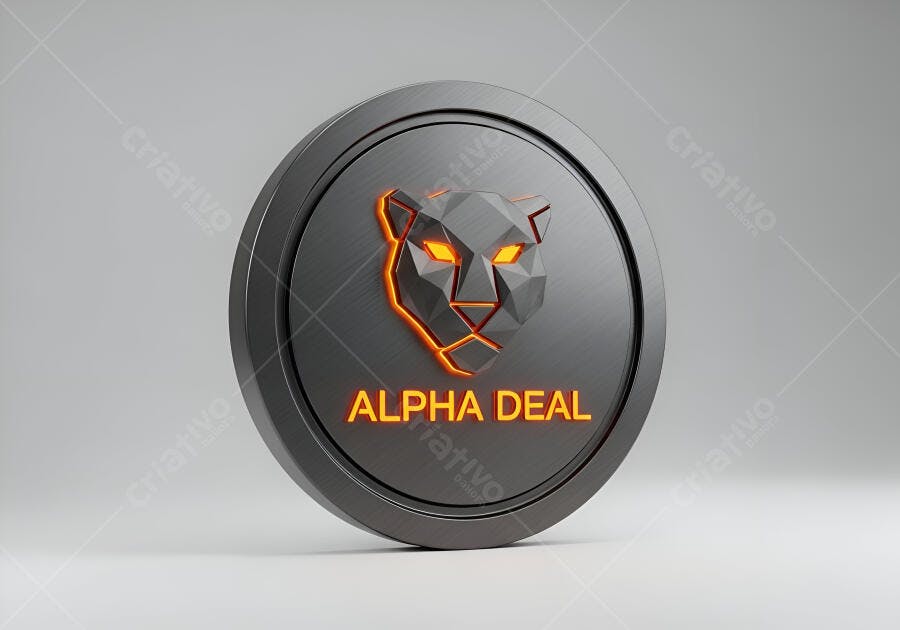 Moeda digital Alpha Deal com logo de pantera brilhante