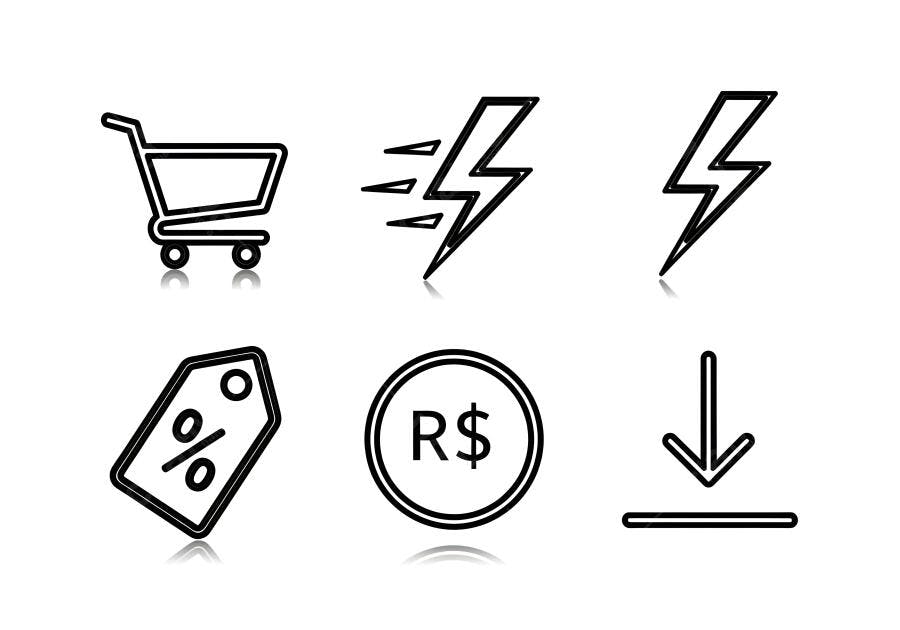 Ícones de e-commerce compras online velocidade desconto dinheiro download