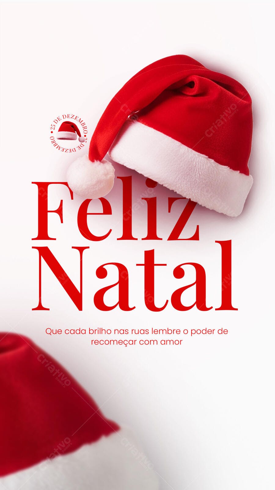 Flyer para Feliz Natal 25 de Dezembro com Gorro de Papai Noel PSD Editável