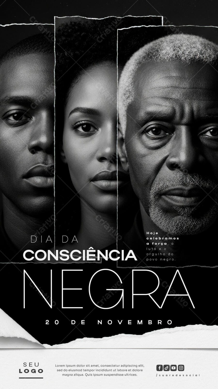 Post Redes Sociais Dia da Consciência Negra PSD Editável