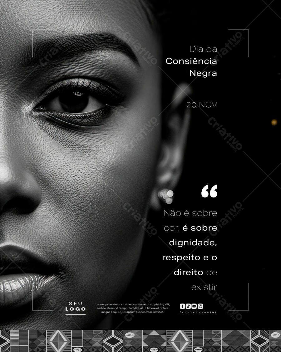 Flyer Dia da Consciência Negra PSD Editável