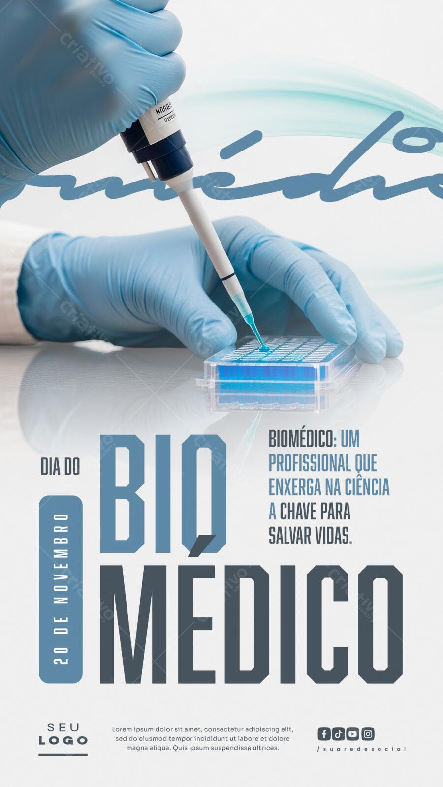 Flyer Dia do Biomédico 20 de Novembro PSD Editável