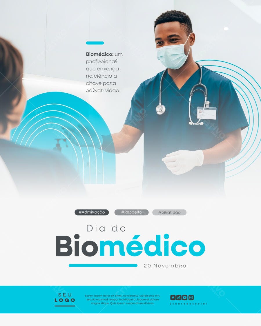 Flyer Dia do Biomédico 20 de Novembro PSD Editável