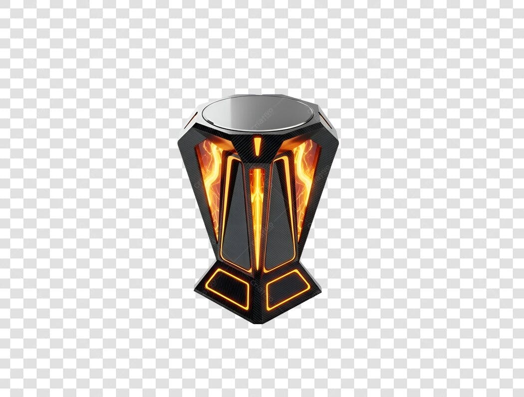 Prêmio Gamer Troféu E-sports Futurista Preto Laranja PNG com fundo transparente