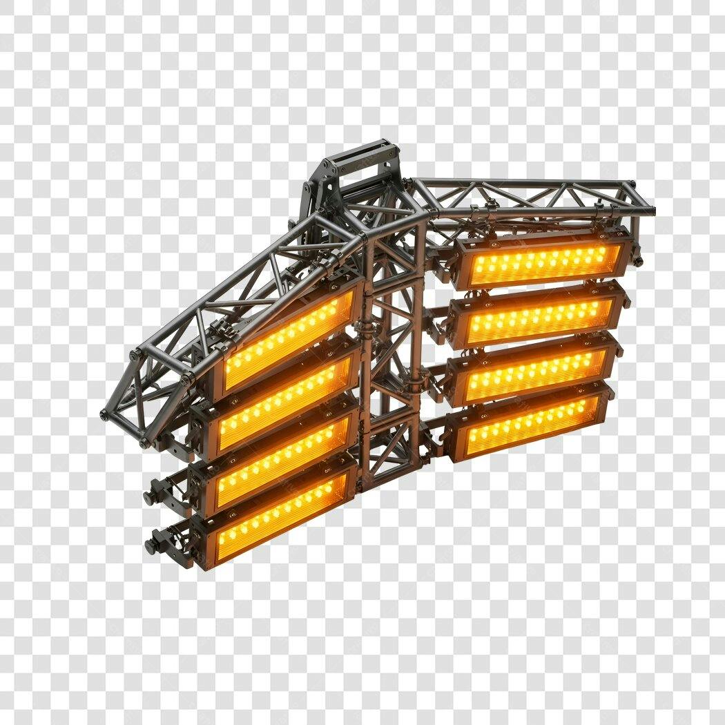 Foco de Luz LED Amarelo para Eventos e Shows PNG com fundo transparente