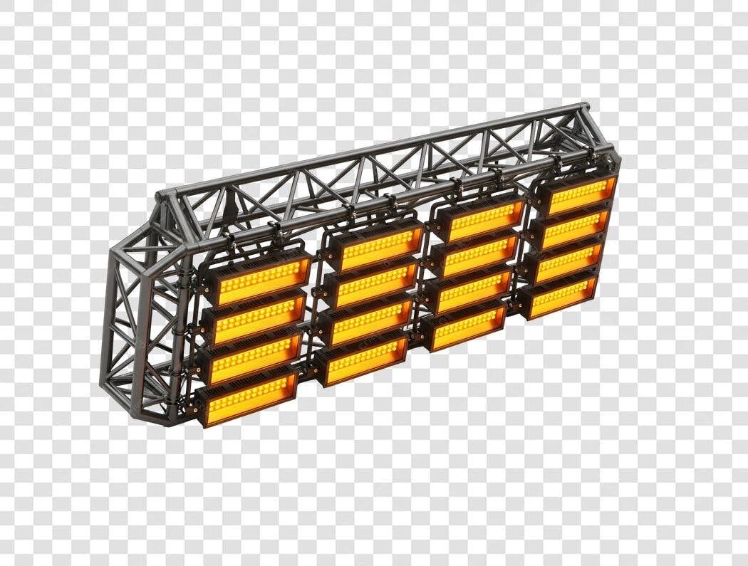 Painel de Luzes LED para palco e eventos com estrutura metálica PNG com fundo transparente