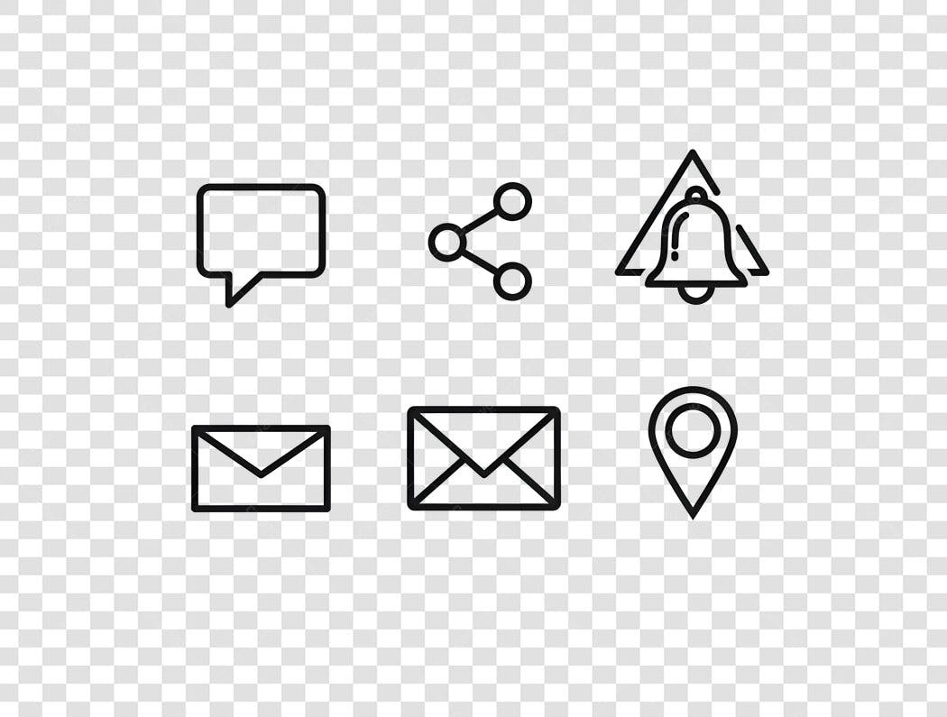 Icones de Comunicação e Mídia Social PNG com fundo transparente