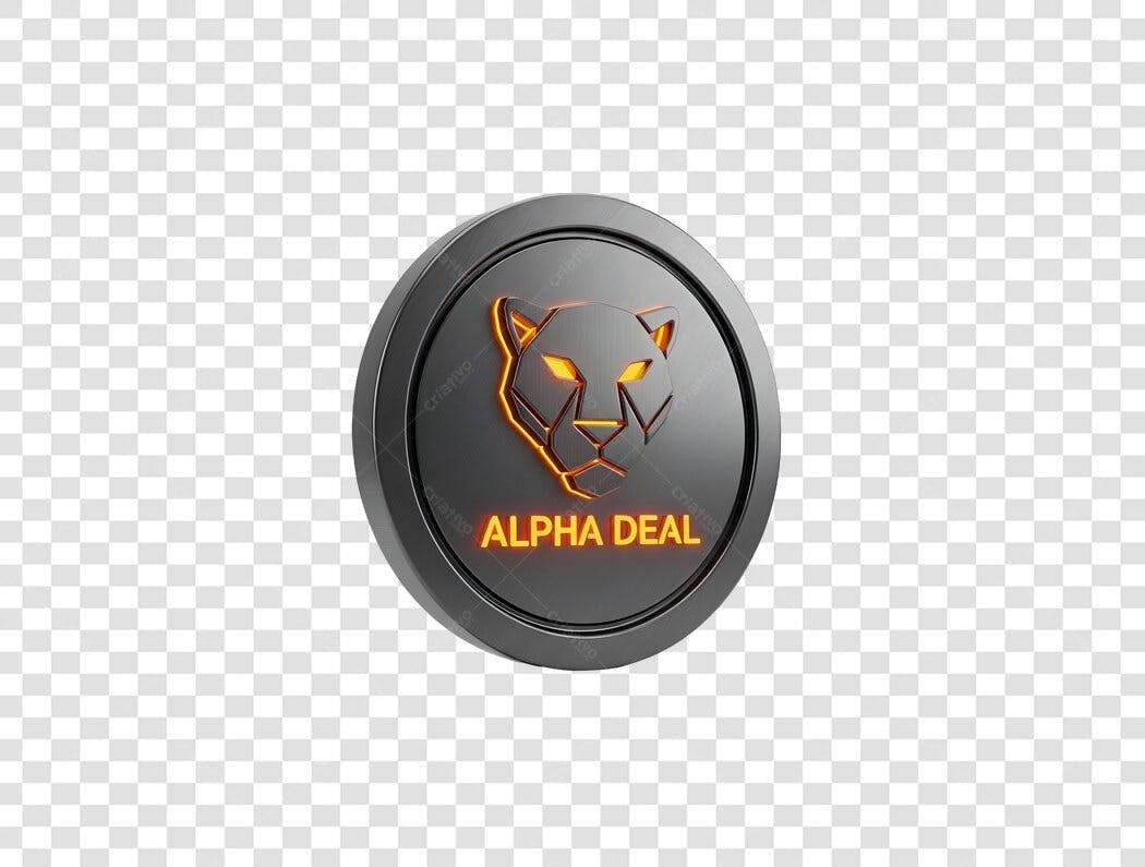 Emblema metálico Pantera Neon Alpha Deal com detalhes brilhantes PNG fundo transparente