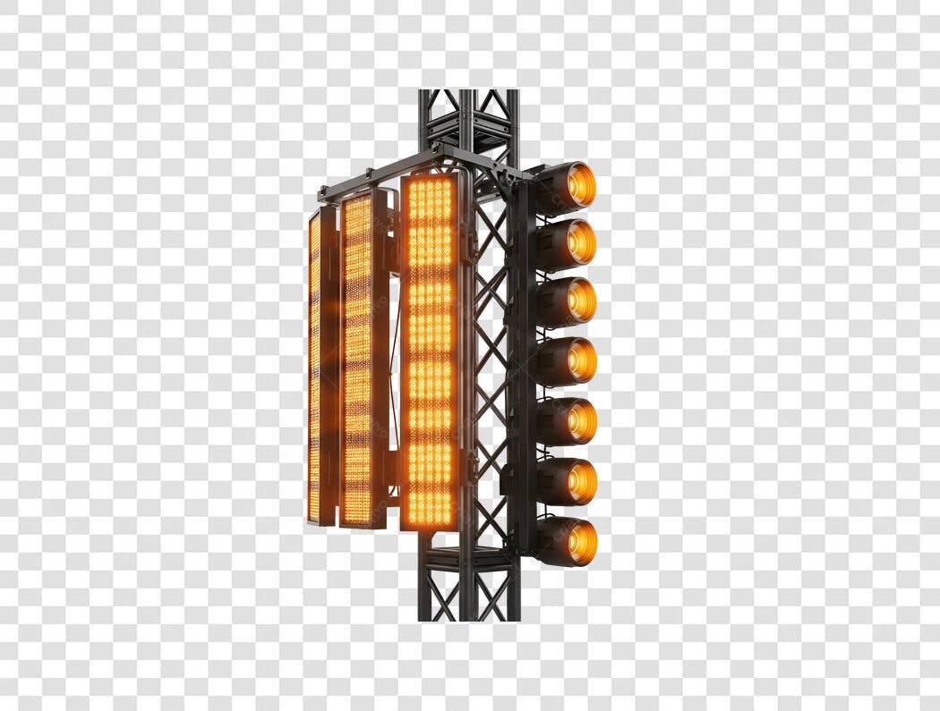 Equipamento de Palco para Show Luzes LED Laranja Amarelas PNG com fundo transparente