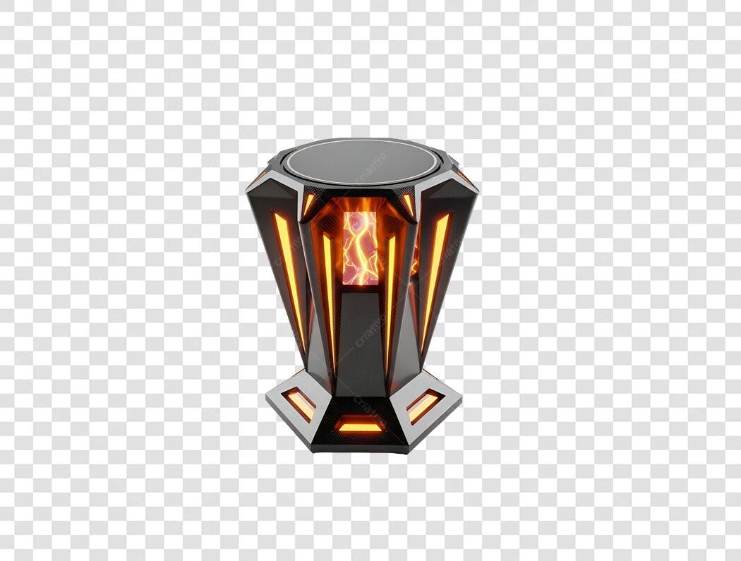 Elemento 3D futurista energia elétrica gaming PNG com fundo transparente