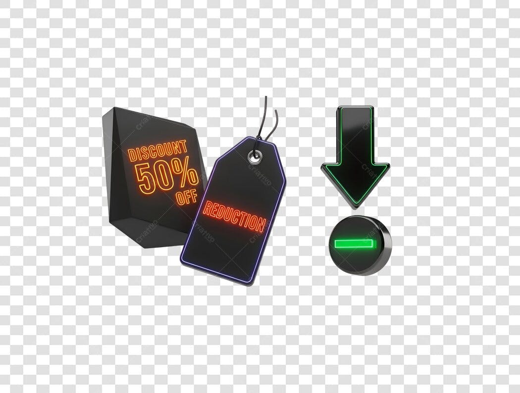Elementos de Desconto Promoção Black Friday 50% Off PNG com fundo transparente
