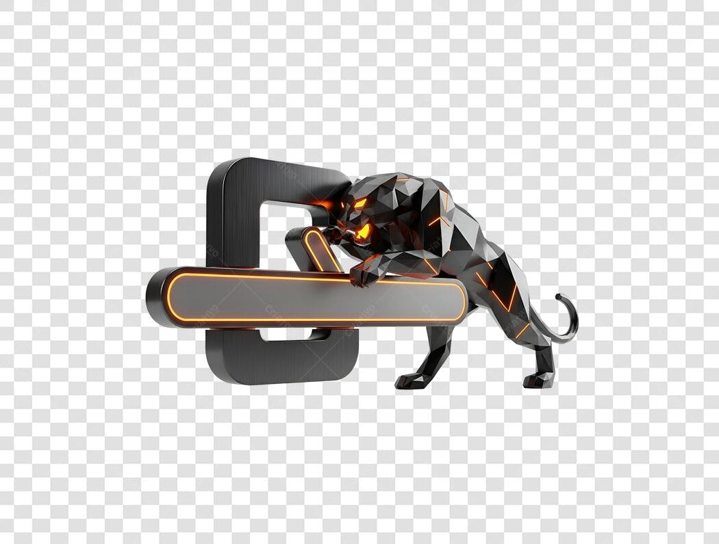 Símbolo Pantera Negra Geométrica Laranja Neon Abstrata PNG com fundo transparente