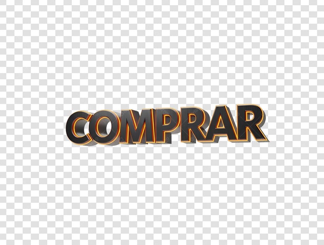 Texto 3D COMPRAR para promoção de vendas e e-commerce PNG com fundo transparente