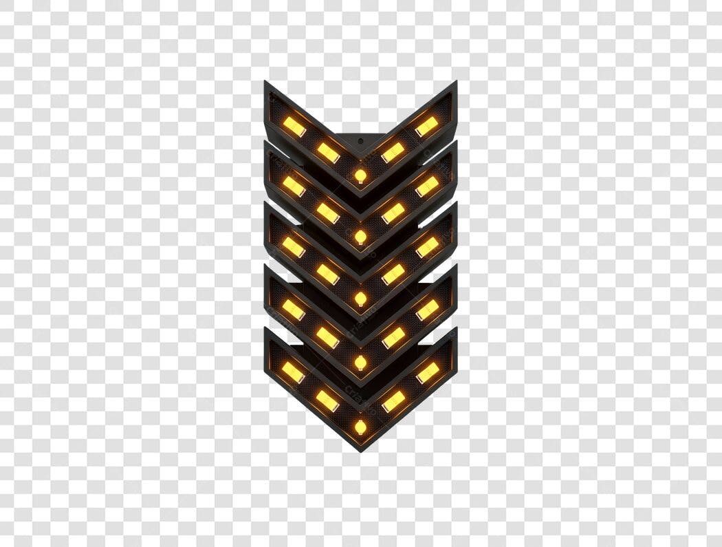 Ícone de ranque militar com luzes LED douradas PNG com fundo transparente