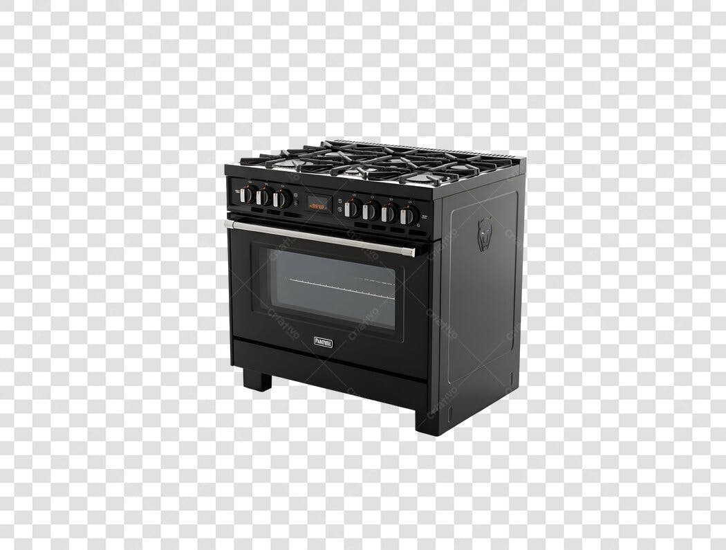 Eletrodoméstico Fogão a Gás Preto Moderno Cozinha PNG com fundo transparente