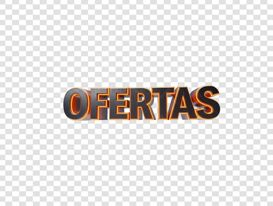 Elemento gráfico 3D Ofertas promocionais cinza e laranja PNG com fundo transparente