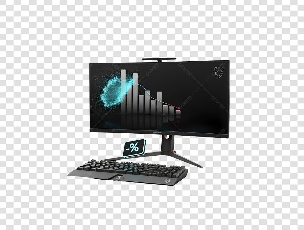 Imagem Produto Tecnologia Gráfico de Desconto Monitor Gamer PNG com fundo transparente