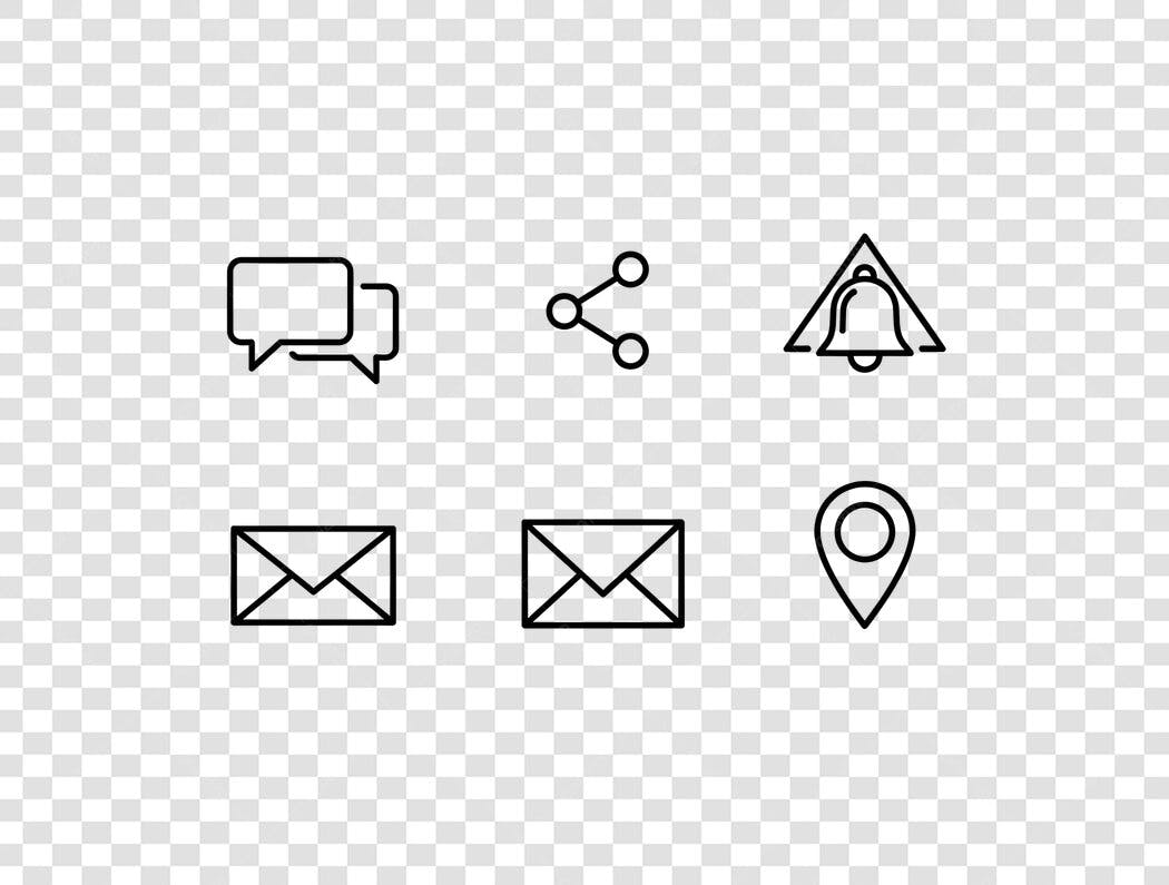 Ícones Digitais para Web e App Comunicação e Navegação PNG com fundo transparente