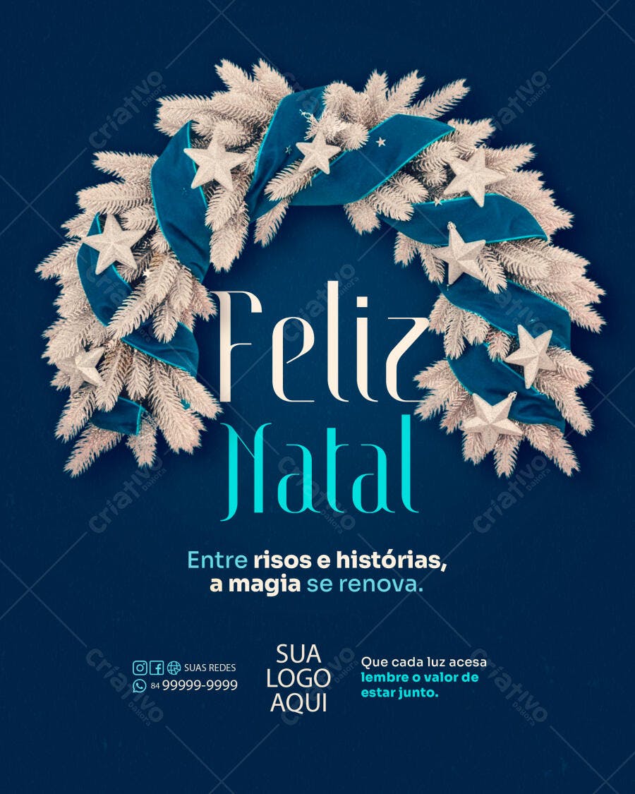 Flyer de Natal Elegante Feliz Natal PSD Editável