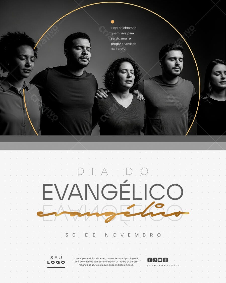 Flyer Dia do Evangélico 30 de Novembro PSD Editável