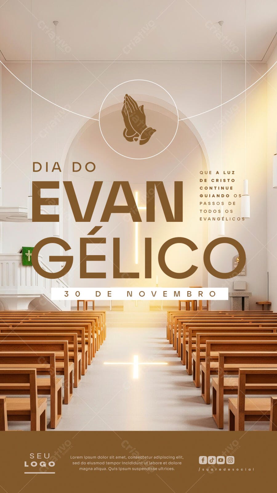 Story Instagram para Dia do Evangélico 30 de Novembro PSD Editável
