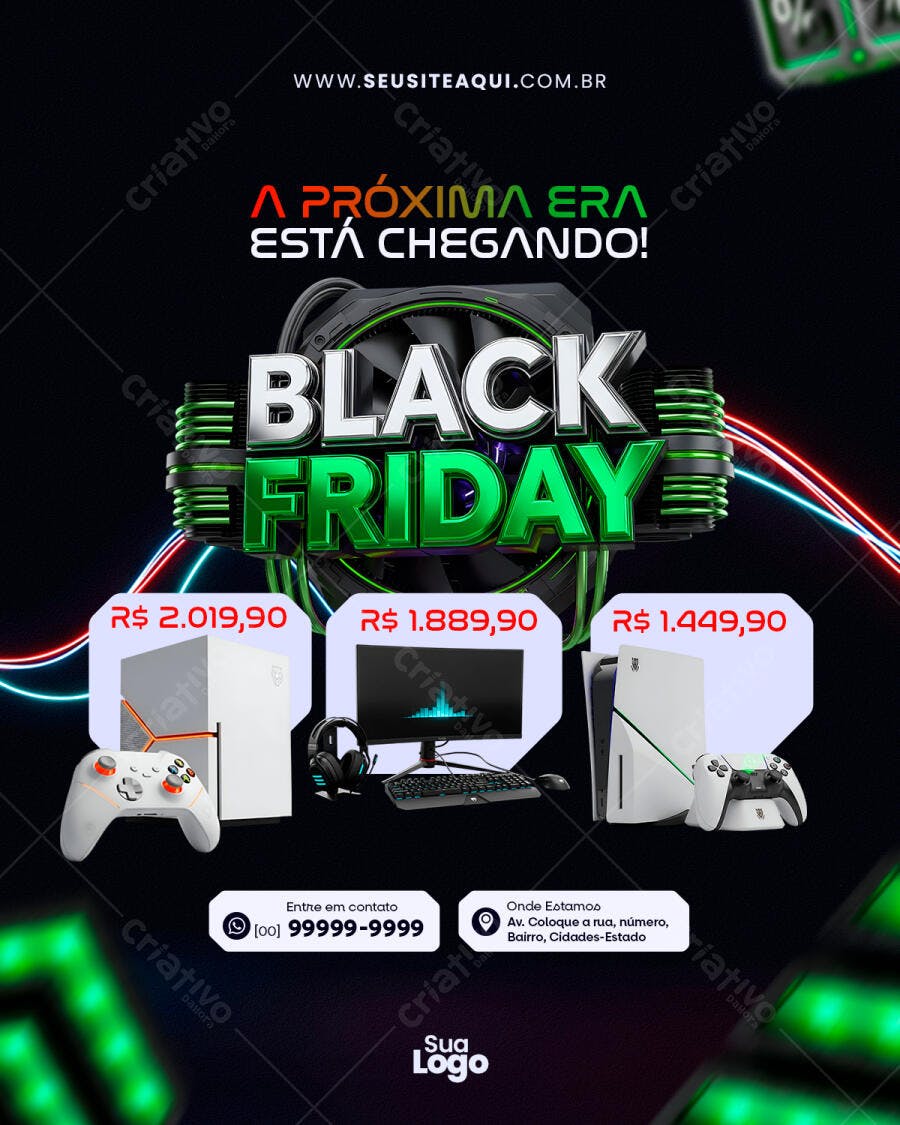 Flyer A Próxima Era Black Friday Games PSD Editável