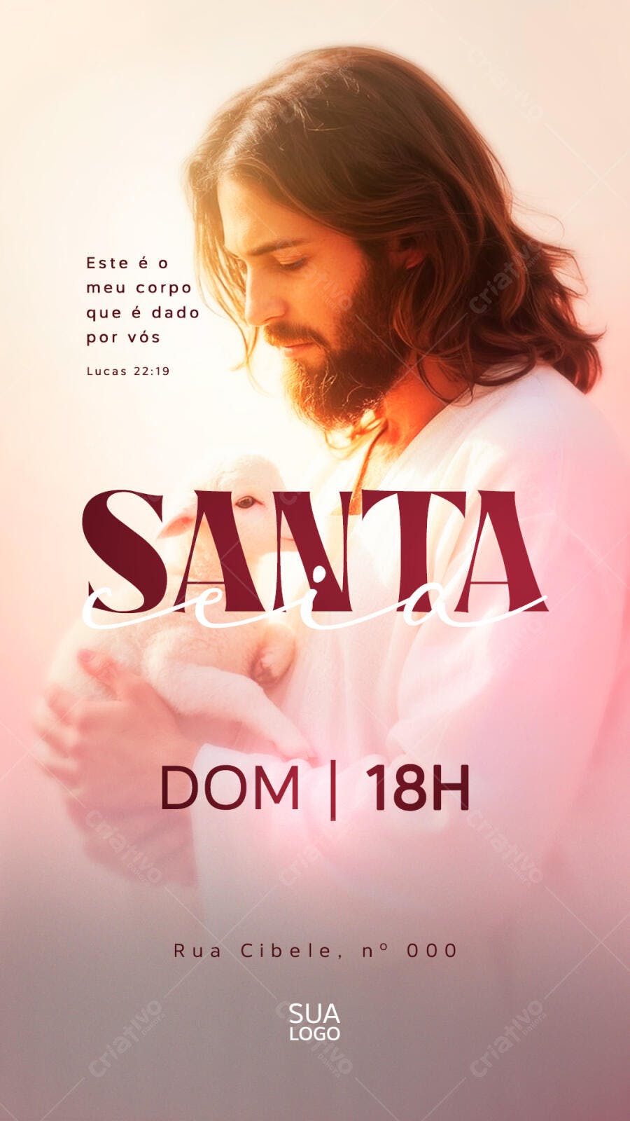 Post para Redes Sociais para Santa Ceia PSD Editável