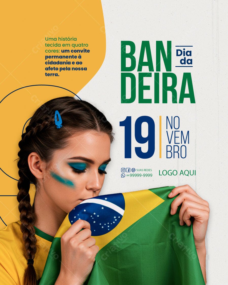 Flyer Dia da Bandeira 19 de Novembro PSD Editável