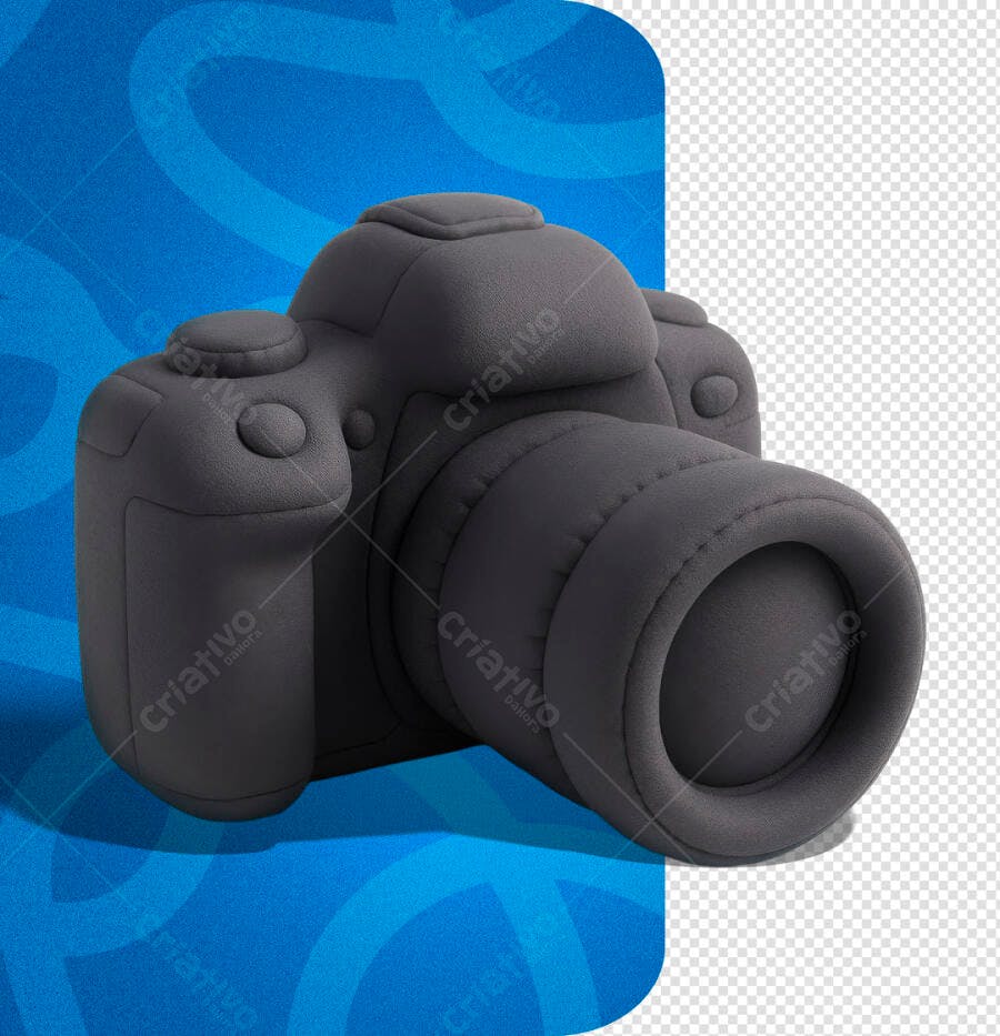 Ilustração 3D Câmera Fotográfica para Marketing e Mídia PSD Editável
