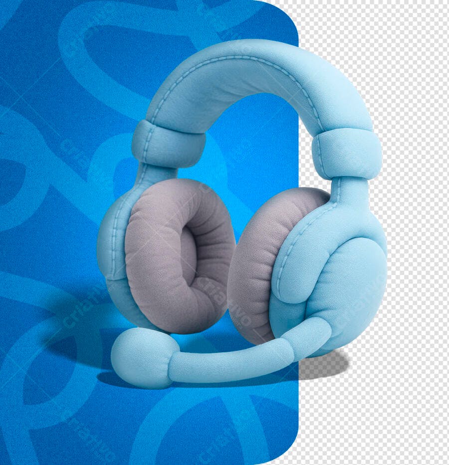 Post para Headset Gamer com Microfone Azul PSD Editável