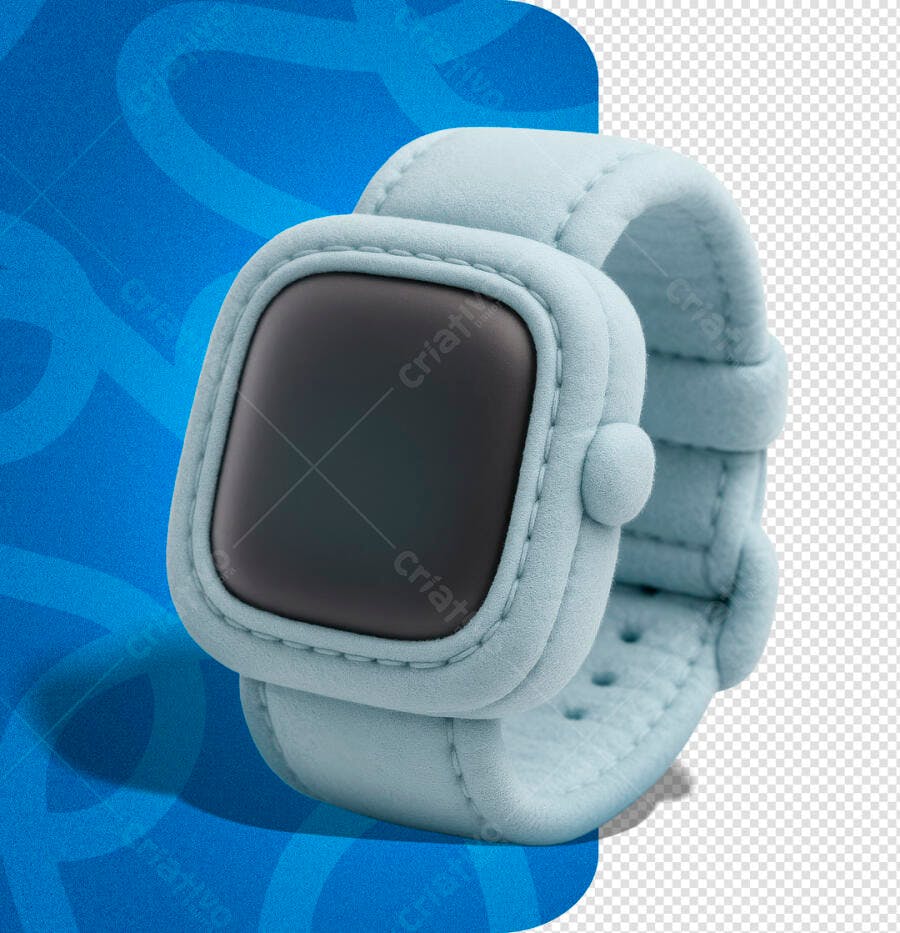 Mockup de Smartwatch Azul Claro para Promoção de Tecnologia PSD Editável