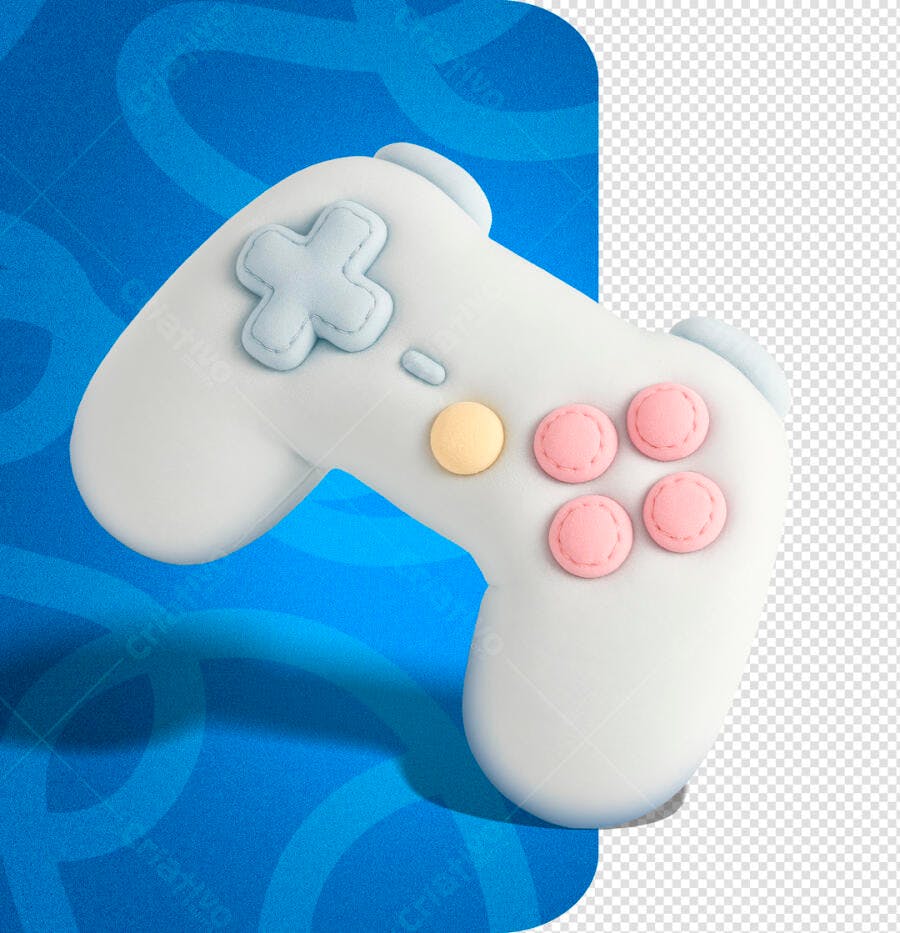 Controle de Videogame Estilo Fofo para Tema Gamer PSD Editável