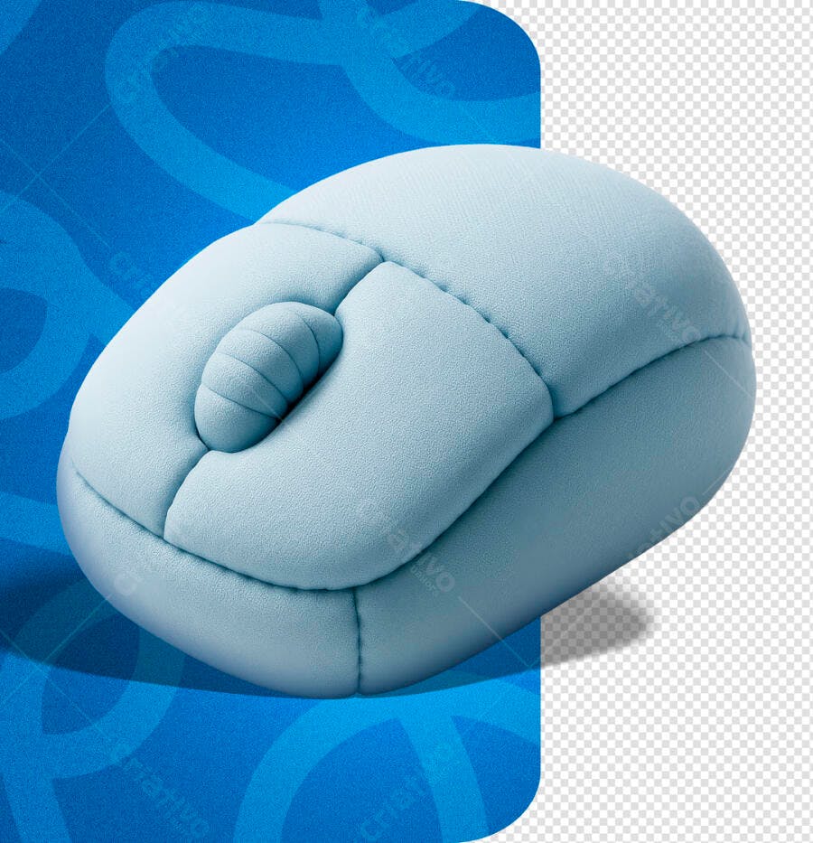 Recurso Gráfico Mouse de Pano Azul Claro para Design Digital PSD Editável
