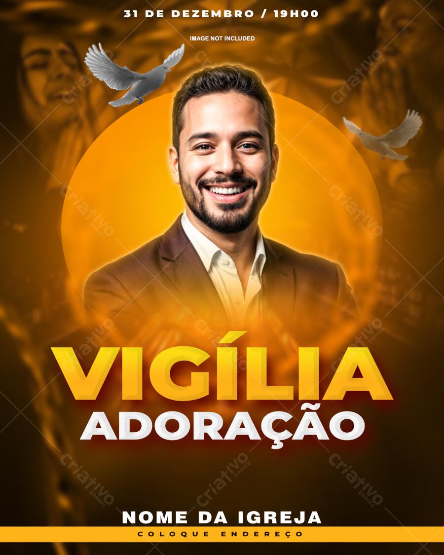 Flyer para Vigília Adoração Igreja PSD Editável