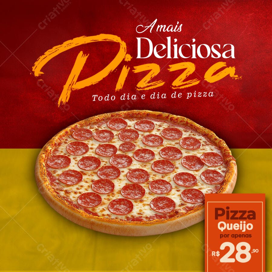 Flyer A Mais Deliciosa Pizza Calabresa com Preço PSD Editável