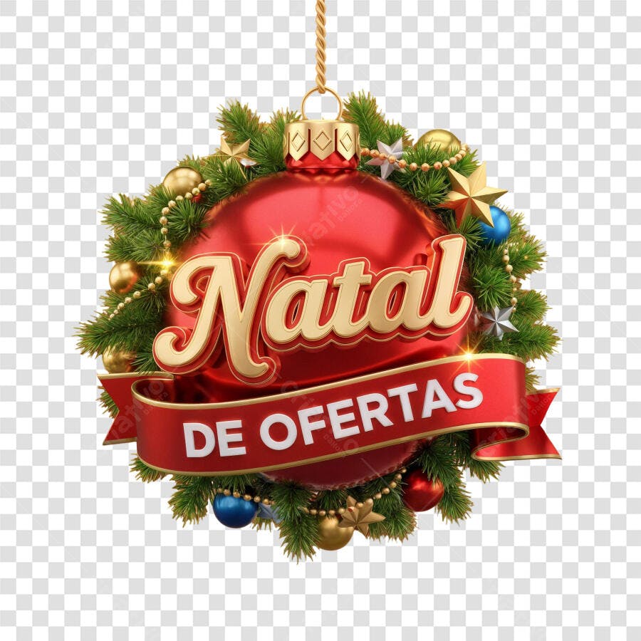 Selo de Natal Ofertas Dourado Vermelho Verde Festivo PNG com fundo transparente