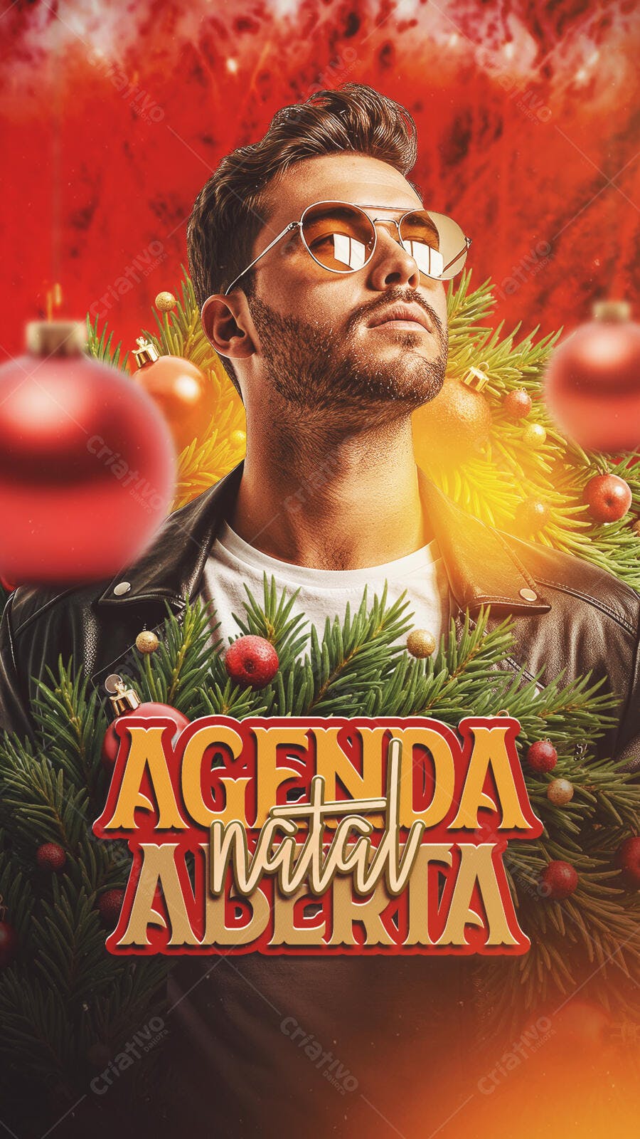 Flyer de Agendamento Agenda Natal Aberta Homem Moderno PSD Editável