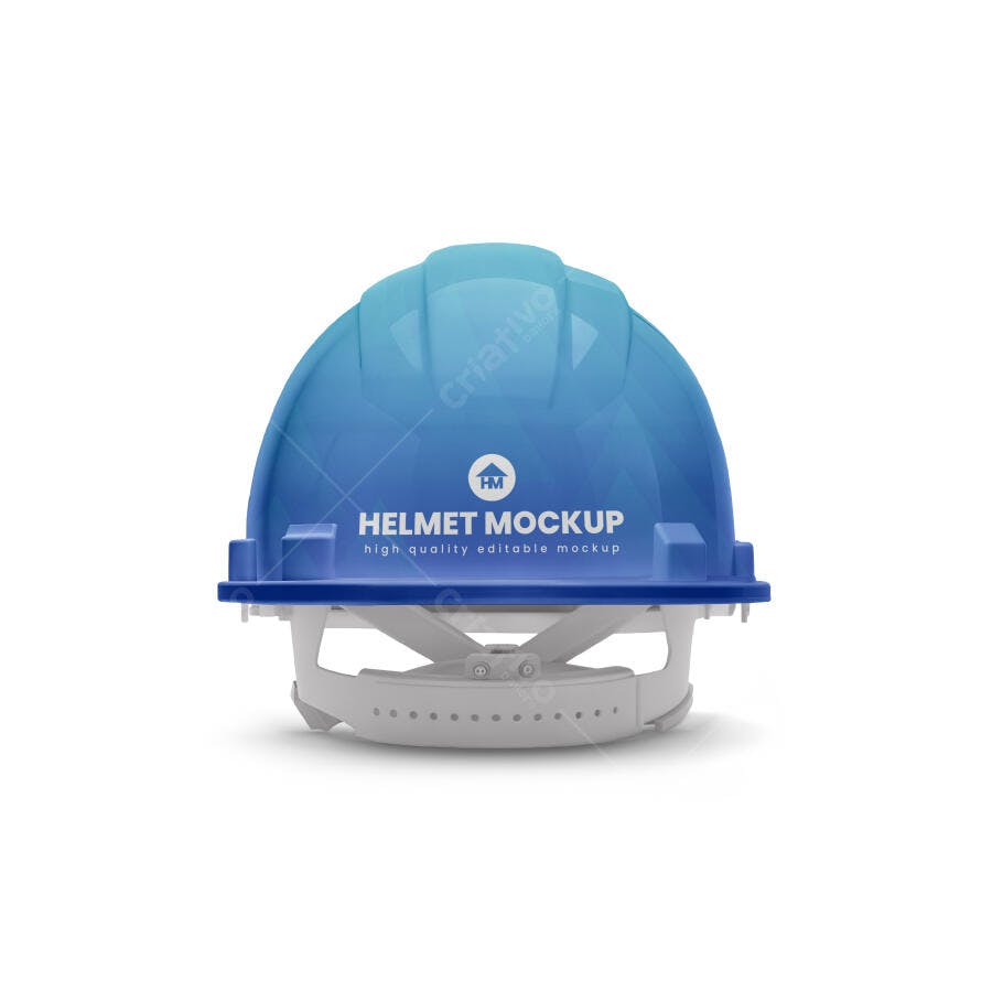 Mockup de Capacete de Segurança Azul Realista para Engenharia e Construção